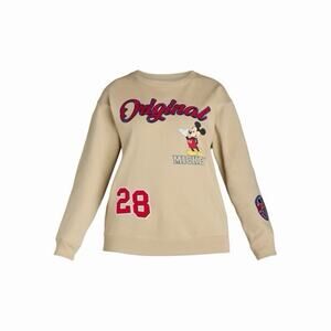 Mickey Mouse Walt Disney World Sweater Sweatshirt Mickey Inc Tan Size L Spellout